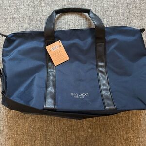 NWT Jimmy Choo Parfums Navy Blue Weekend Travel Duffel Bag